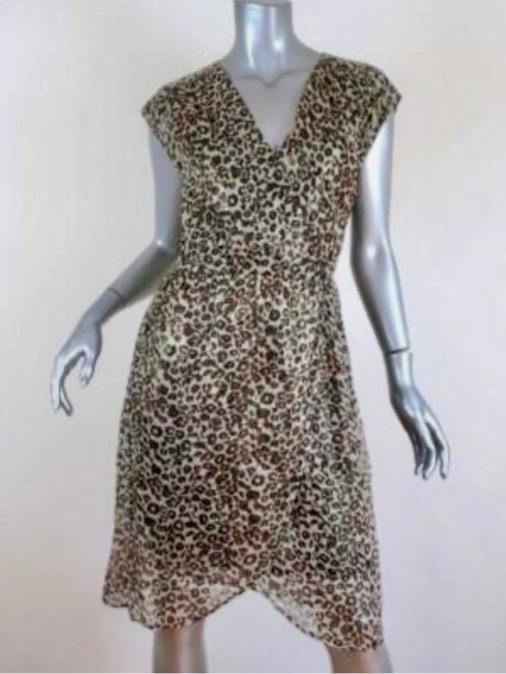 Velvet by Graham & Spencer Leopard Midi Dress - Beige, Black & Brown